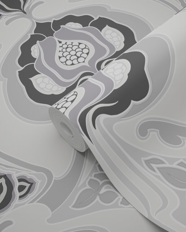Origin Wallcoverings tapeet art nouveau lillemotiiv - must ja hall
