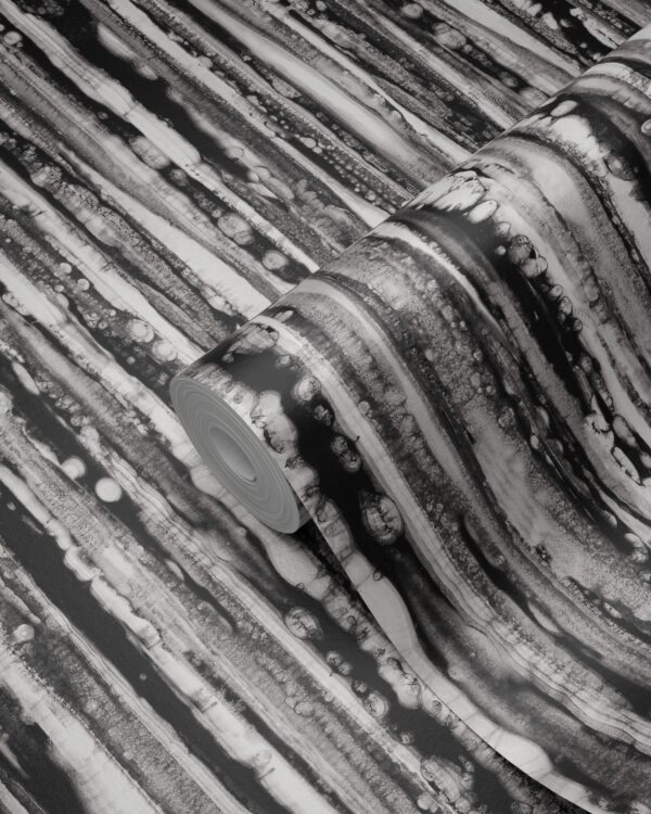 Origin Wallcoverings tapeediribad - must ja valge