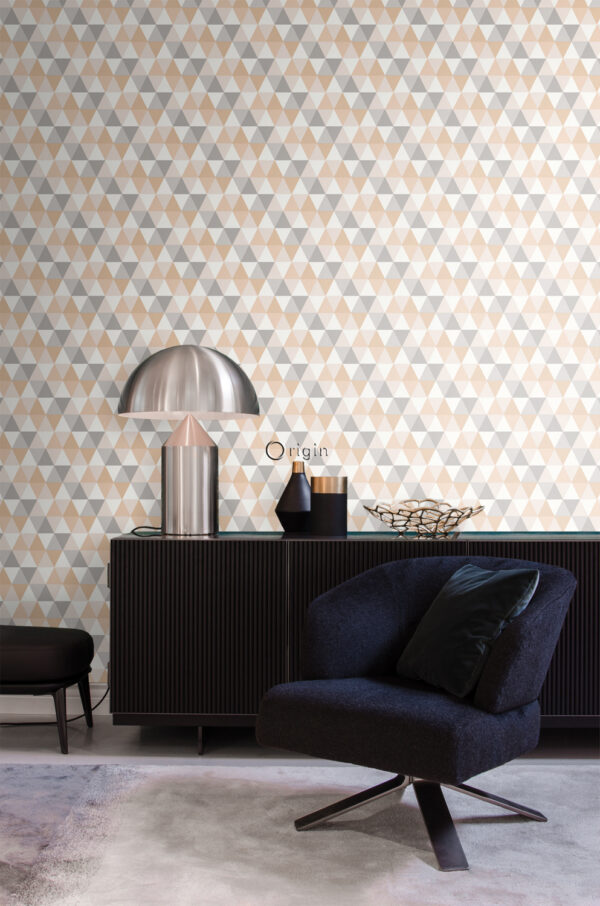 Origin Wallcoverings tapeet graafilised kolmnurgad - beež
