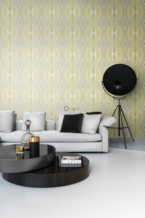 Origin Wallcoverings tapeet graafilised jooned - sinepikollane