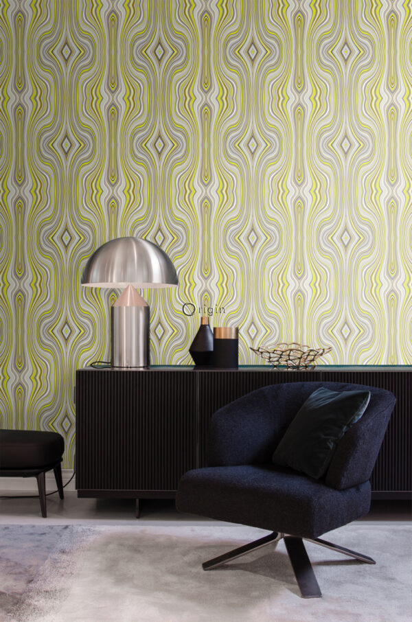 Origin Wallcoverings tapeet graafilised jooned - sinepikollane
