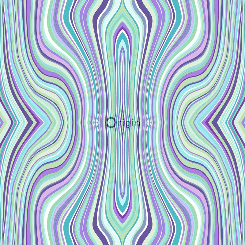 Origin Wallcoverings graafilised jooned tapeet - türkiis ja lilla