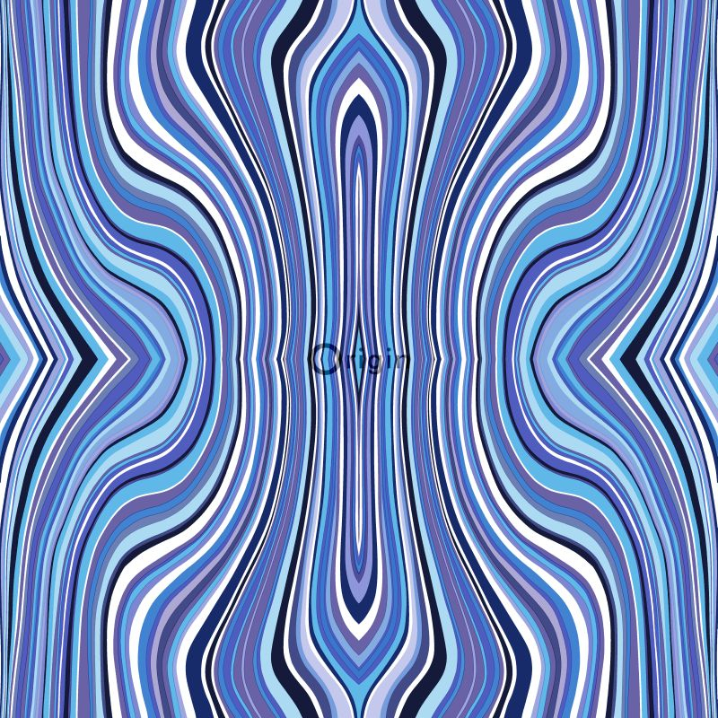 Origin Wallcoverings graafilised jooned tapeet - sinine ja türkiis