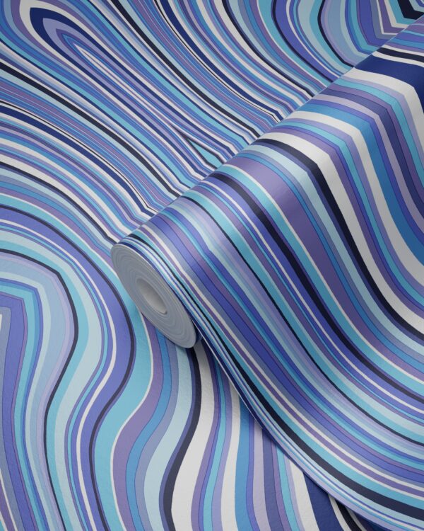 Origin Wallcoverings graafilised jooned tapeet - sinine ja türkiis