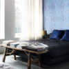 Origin Wallcoverings graafilised jooned tapeet - sinine ja türkiis