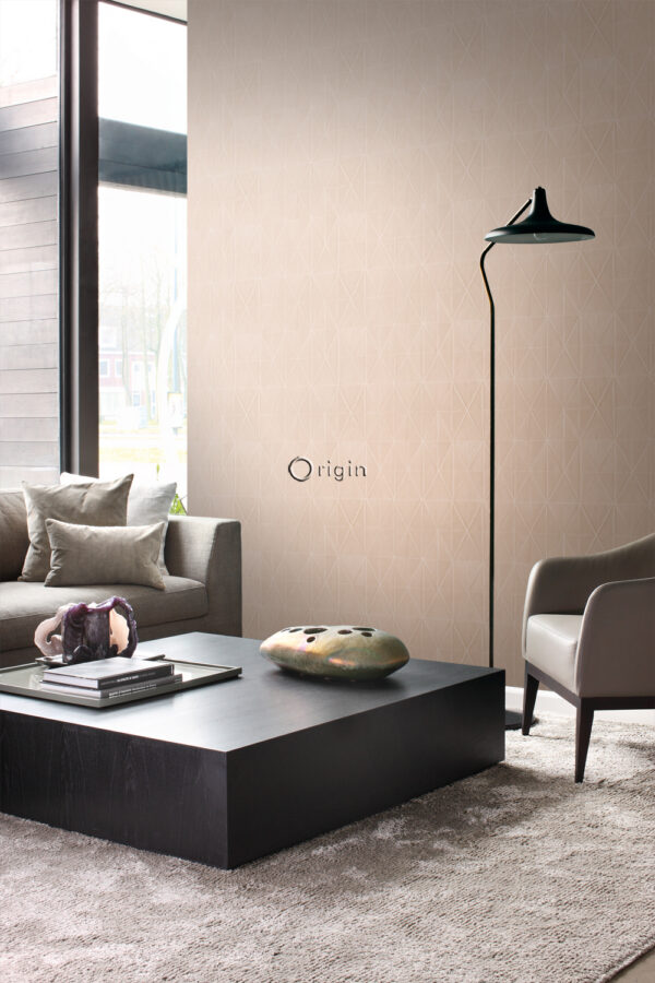 Origin Wallcoverings tapeet graafiline vorm läikiv pronks