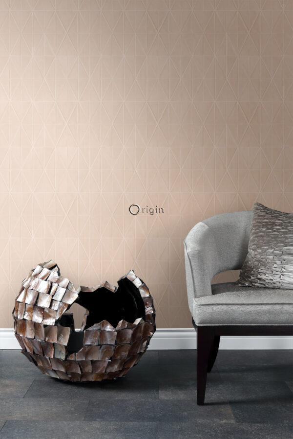 Origin Wallcoverings tapeet graafiline vorm läikiv pronks