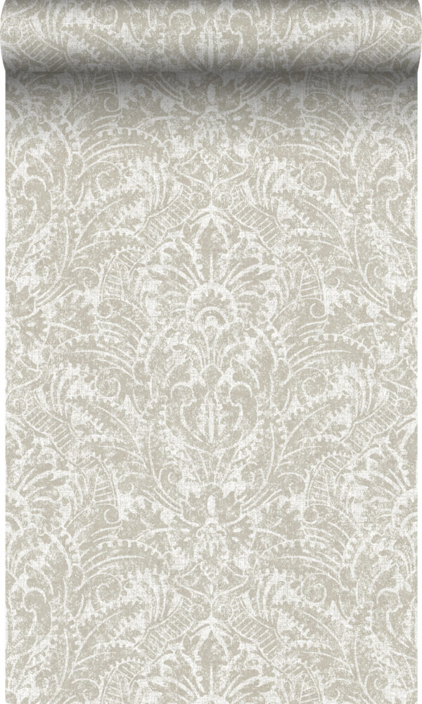 Origin Wallcoverings tapeet ornament hirvekujulise mustriga - beež