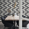 Origin Wallcoverings tapeet 3D marmorimotiiv - must ja hall