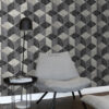 Origin Wallcoverings tapeet 3D marmorimotiiv - must ja hall