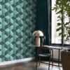 Origin Wallcoverings 3D marmorimotiiv tapeet - smaragdroheline
