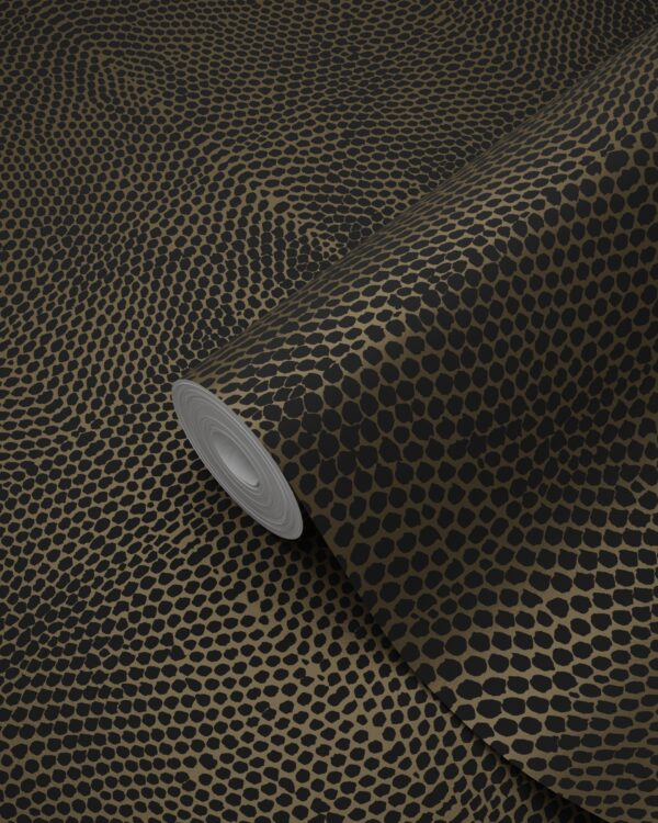 Origin Wallcoverings loomanahk tapeet - must ja läikiv pronks
