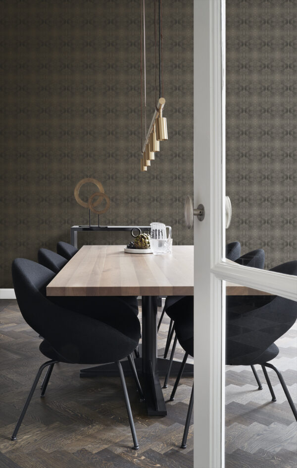 Origin Wallcoverings loomanahk tapeet - must ja läikiv pronks