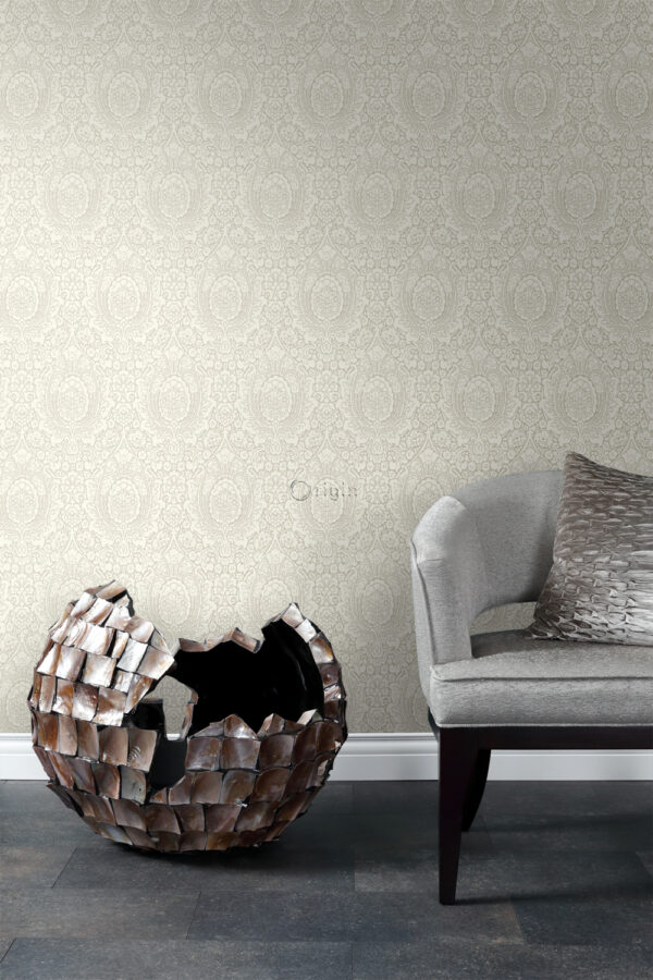 Origin Wallcoverings tapeet ornament läikiv helebeež