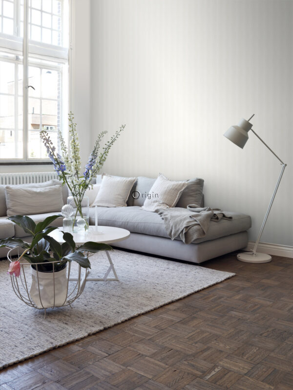 Origin Wallcoverings tapeet graafiline trükk läikiv valge