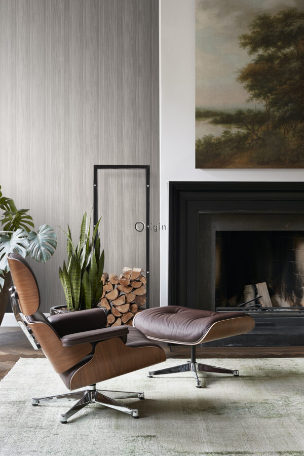 Origin Wallcoverings tapeediribad - läikiv helelilla ja hall