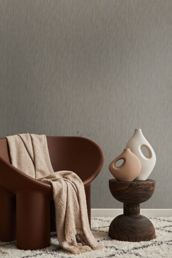 Origin Wallcoverings tapeet rohumatt linase ilmega läikiv pruun