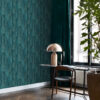 Origin Wallcoverings lehtede tapeet - türkiissinine