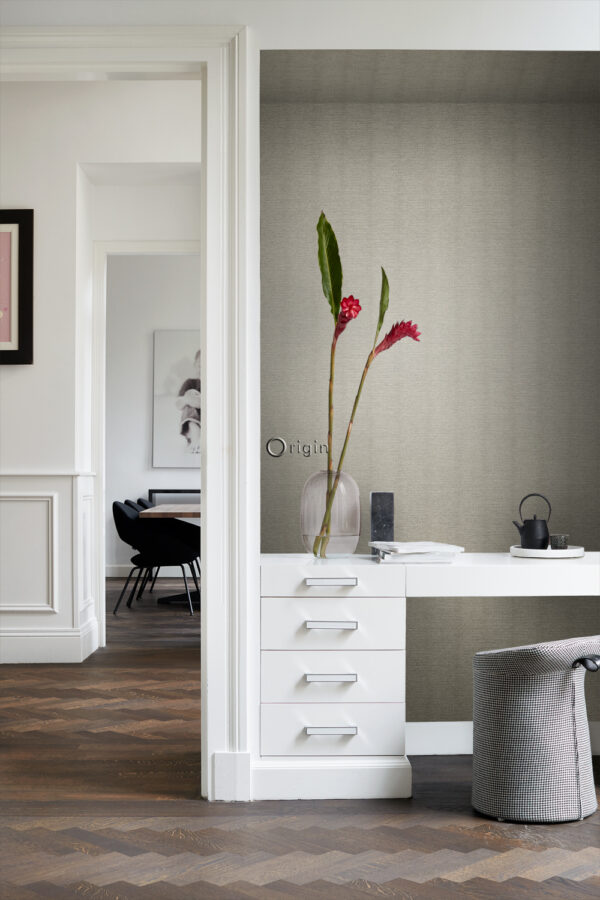 Origin Wallcoverings tapeet linane tekstuur - helepruun