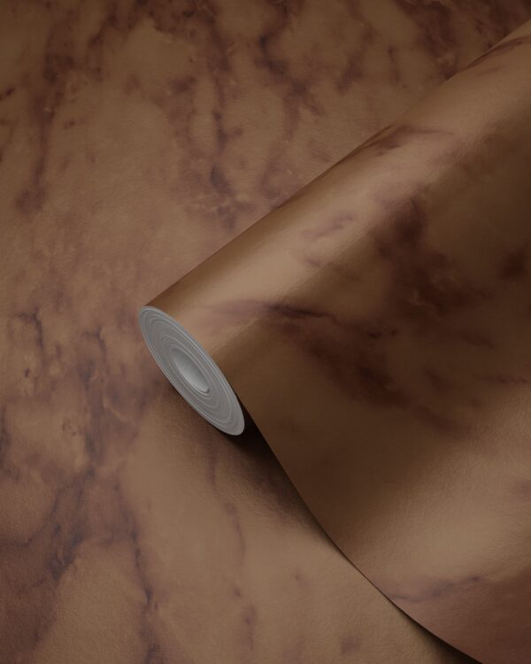 Origin Wallcoverings tapeet marmor roostepruun