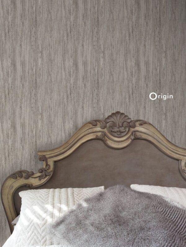 Origin Wallcoverings tapeet puidumuster helepruun