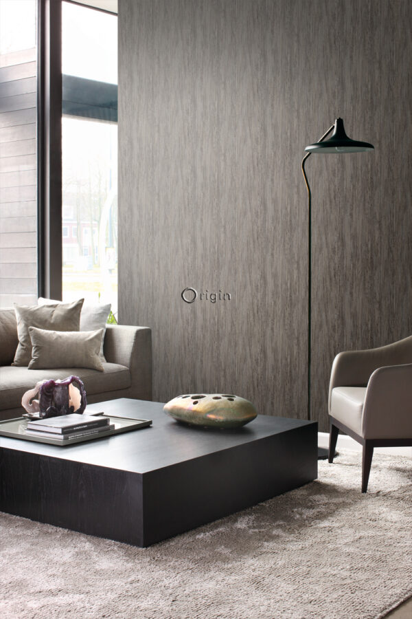 Origin Wallcoverings tapeet puidumuster tume taupe