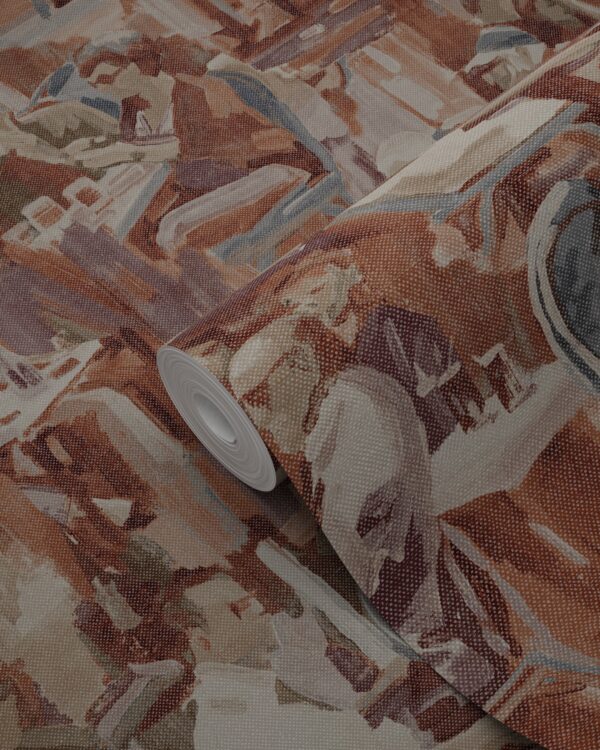 347420_d Origin Wallcoverings tapeet figuuriline disain roostepruun