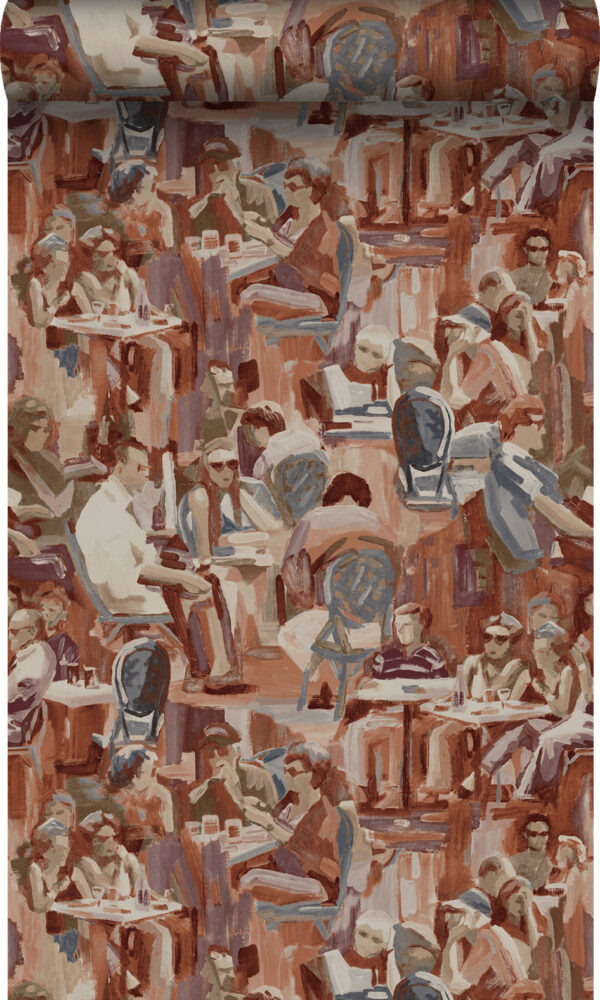 347420_r Origin Wallcoverings tapeet figuuriline disain roostepruun