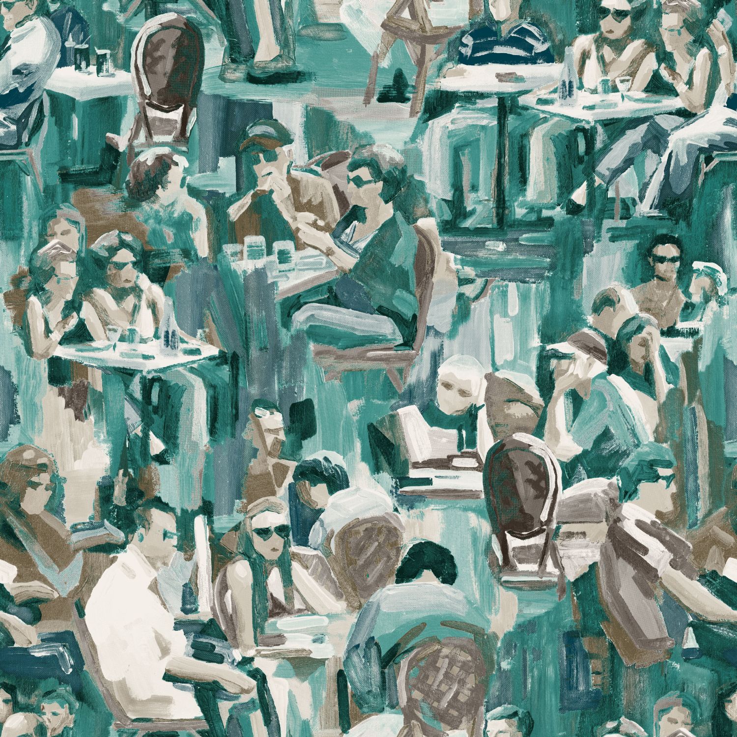Origin Wallcoverings figuuriline tapeet - smaragdroheline