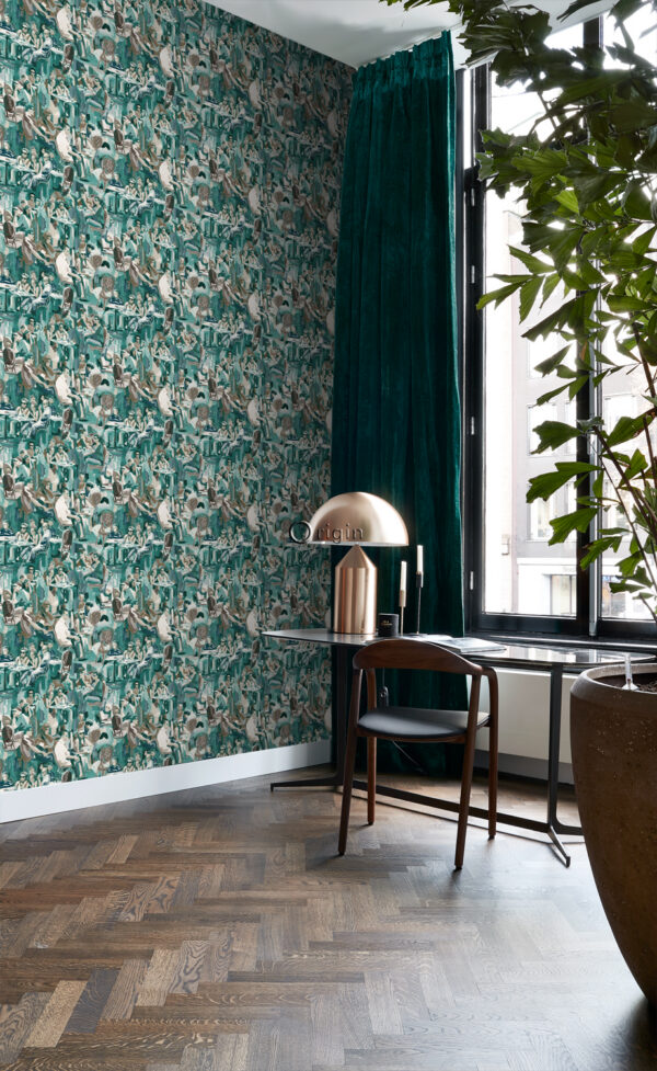 Origin Wallcoverings figuuriline tapeet - smaragdroheline