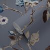 Origin Wallcoverings tapeet lilled vintage sinine ja hallikaspruun