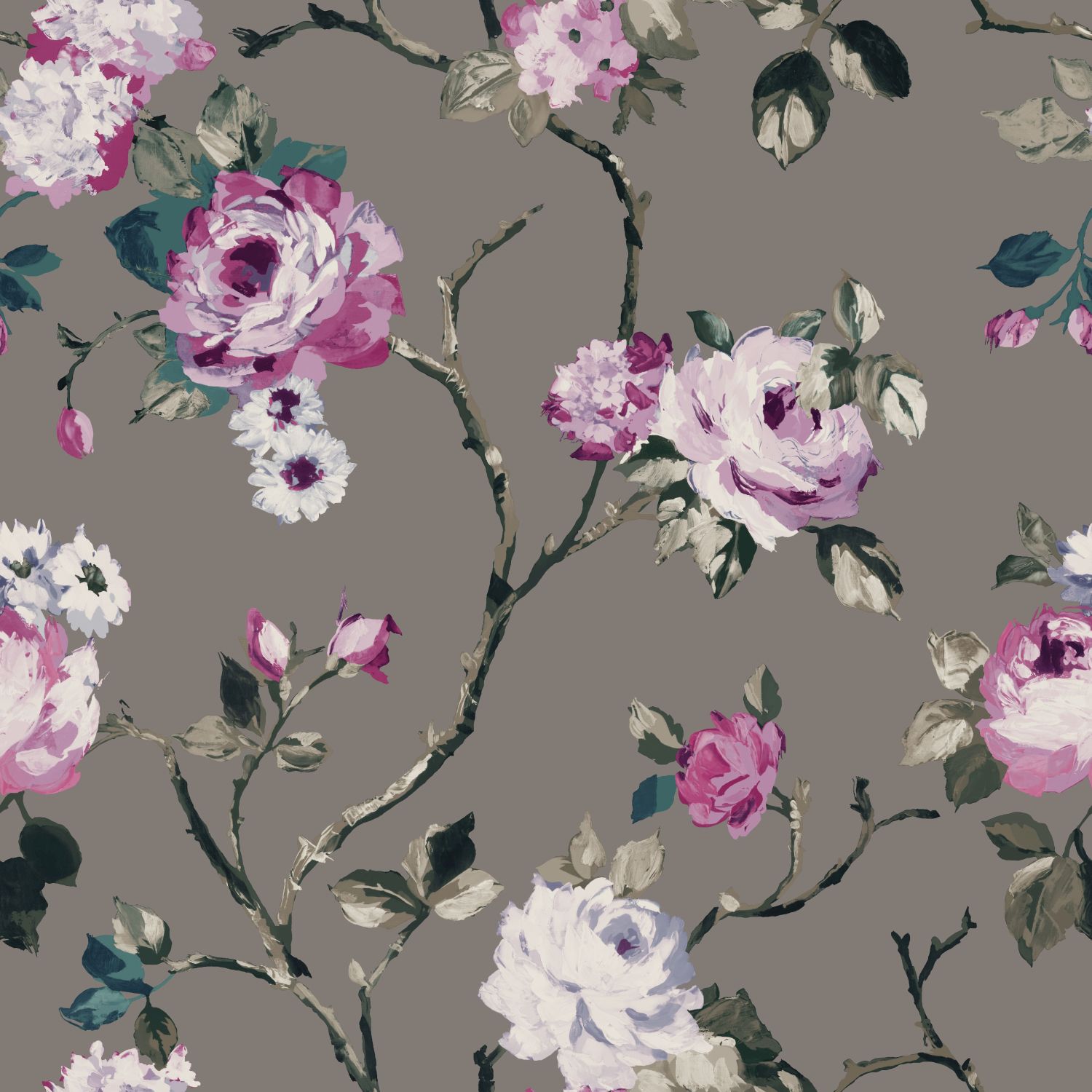 Origin Wallcoverings lillemotiiv tapeet - taupe ja lilla
