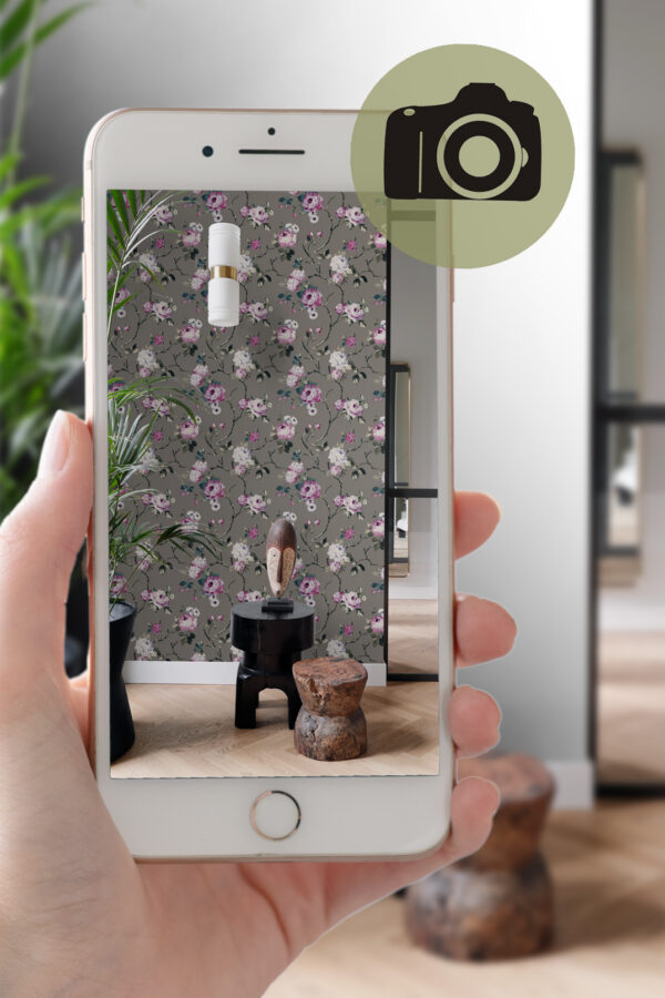 Origin Wallcoverings lillemotiiv tapeet - taupe ja lilla