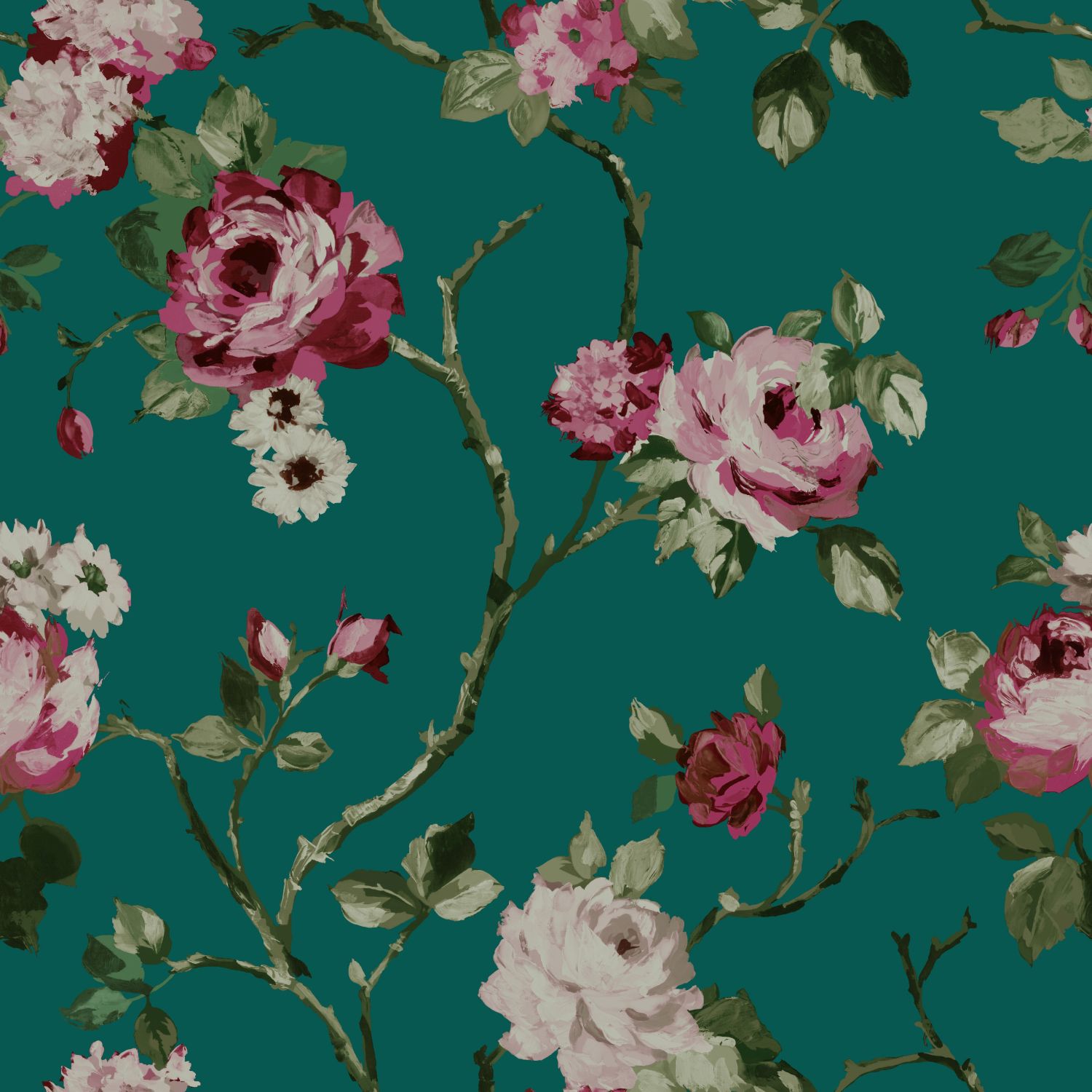 Origin Wallcoverings tapeet lilled - smaragdroheline