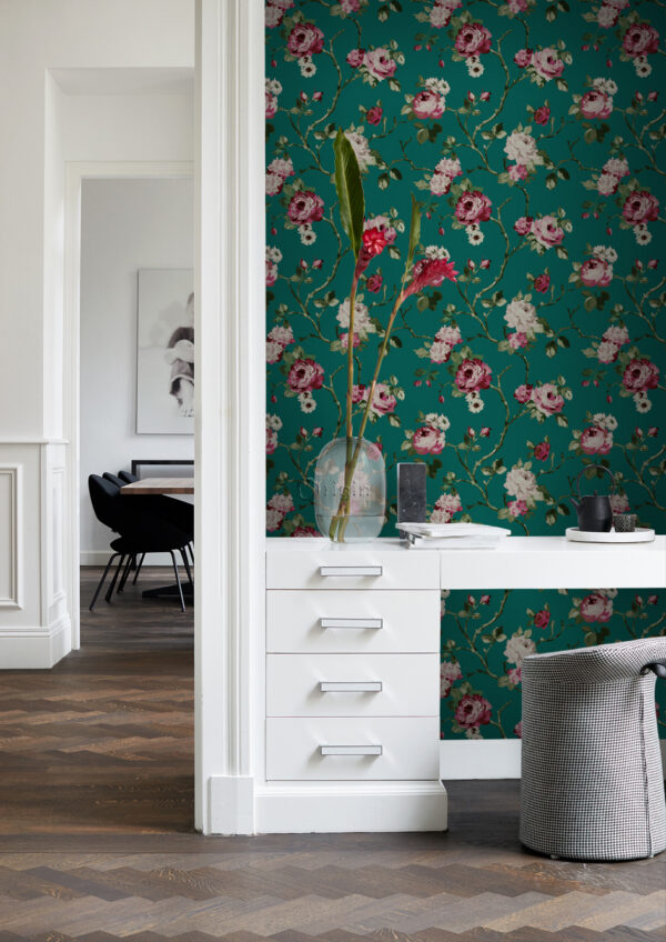 Origin Wallcoverings tapeet lilled - smaragdroheline