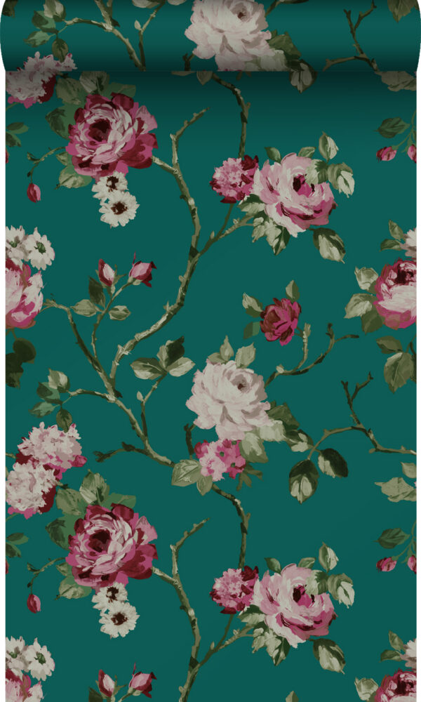 Origin Wallcoverings tapeet lilled - smaragdroheline