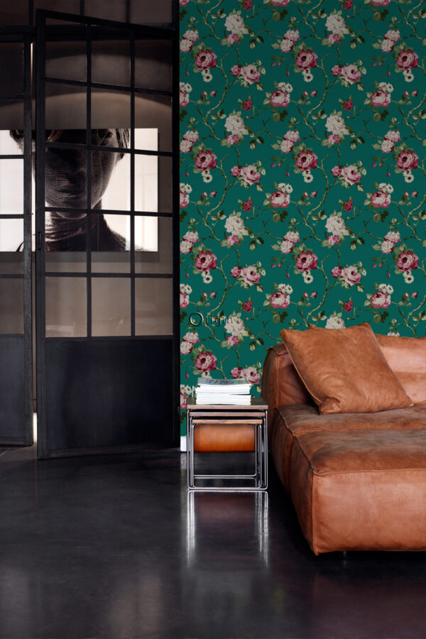 Origin Wallcoverings tapeet lilled - smaragdroheline