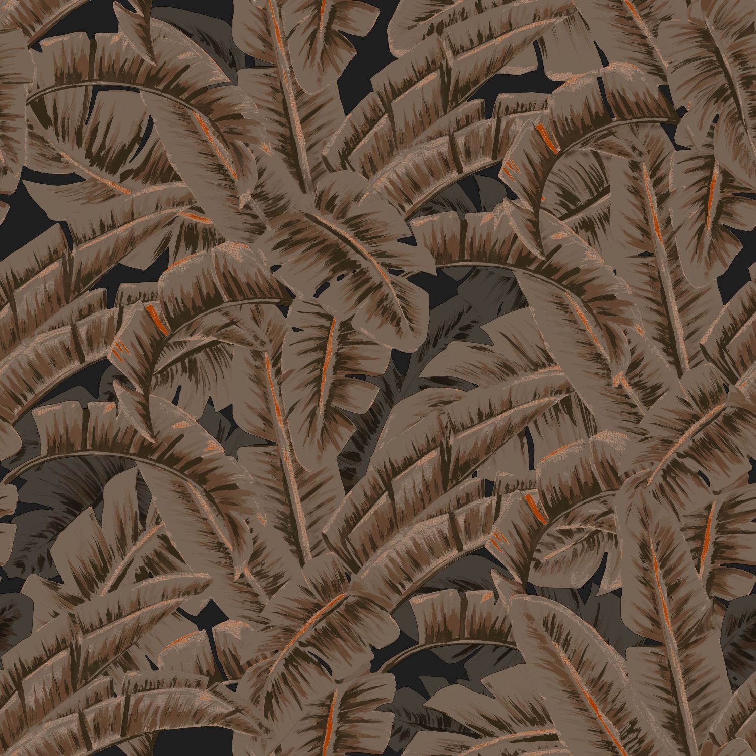 Origin Wallcoverings tapeet palmilehed - roostepruun