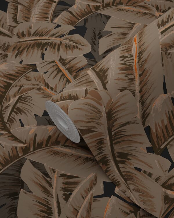 Origin Wallcoverings tapeet palmilehed - roostepruun