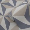 Origin Wallcoverings tapeet graafiline 3D vintage sinine ja hallikaspruun