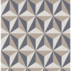 Origin Wallcoverings tapeet graafiline 3D vintage sinine ja hallikaspruun