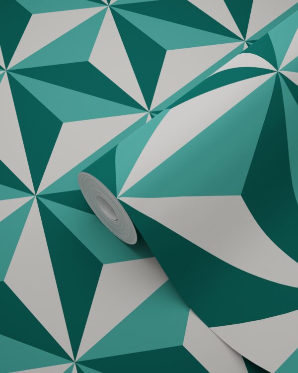Origin Wallcoverings tapeet graafiline 3D smaragdroheline