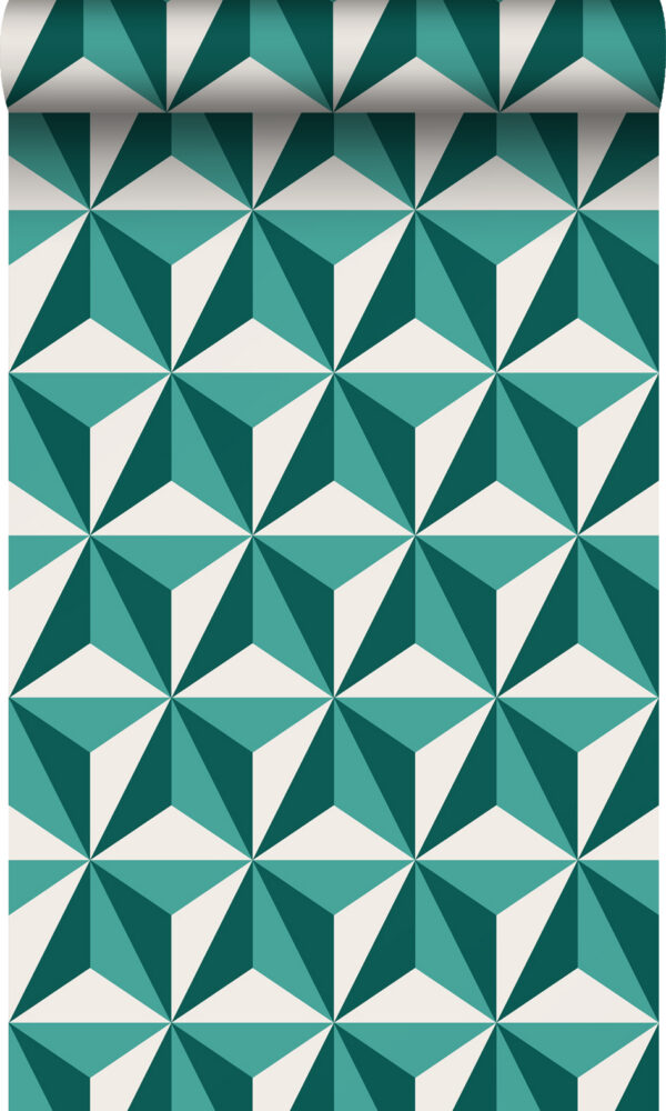 Origin Wallcoverings tapeet graafiline 3D smaragdroheline