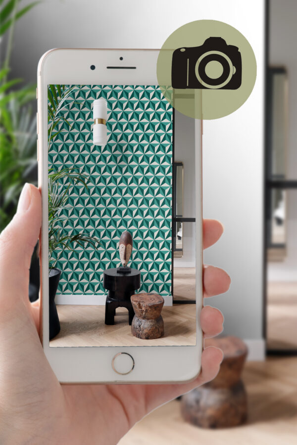 Origin Wallcoverings tapeet graafiline 3D smaragdroheline