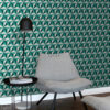 Origin Wallcoverings tapeet graafiline 3D smaragdroheline