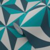 Origin Wallcoverings tapeet graafiline 3D türkiis