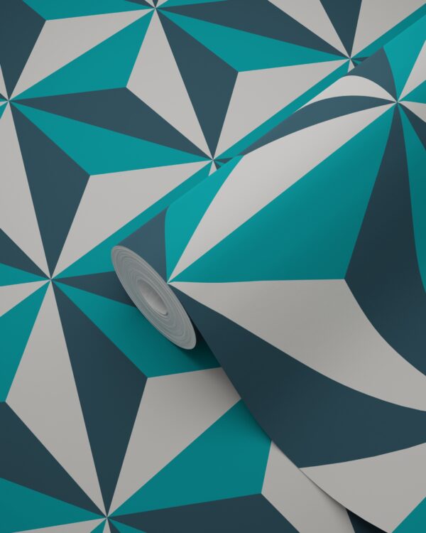 Origin Wallcoverings tapeet graafiline 3D türkiis