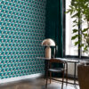 Origin Wallcoverings tapeet graafiline 3D türkiis