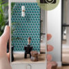 Origin Wallcoverings tapeet graafiline 3D türkiis