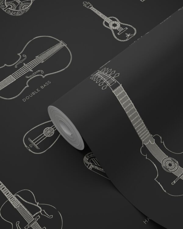 Origin Wallcoverings tapeet muusikariistad - must